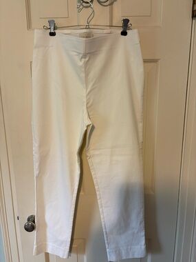 Talbots White Pull-On Straight Chinos